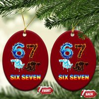 Water Fire Element Six Seven Ceramic Ornament Trendy Meme Gift