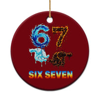 Water Fire Element Six Seven Ceramic Ornament Trendy Meme Gift