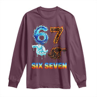 Water Fire Element Six Seven Long Sleeve Shirt Trendy Meme Gift