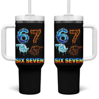 Water Fire Element Six Seven Tumbler With Handle Trendy Meme Gift