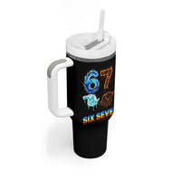 Water Fire Element Six Seven Tumbler With Handle Trendy Meme Gift