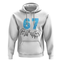 Ocean Water Wave Effect Printed Hoodie Six Seven Meme