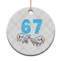 Ocean Water Wave Effect Printed Ceramic Ornament Six Seven Meme