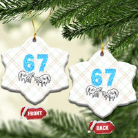 Ocean Water Wave Effect Printed Ceramic Ornament Six Seven Meme
