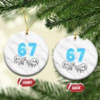 Ocean Water Wave Effect Printed Ceramic Ornament Six Seven Meme