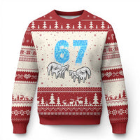 Ocean Water Wave Effect Printed Ugly Christmas Sweater Six Seven Meme