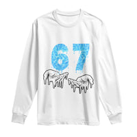 Ocean Water Wave Effect Printed Long Sleeve Shirt Six Seven Meme
