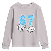 Ocean Water Wave Effect Printed Youth Sweatshirt Six Seven Meme