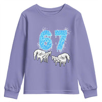 Ocean Water Wave Effect Printed Youth Sweatshirt Six Seven Meme