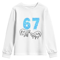 Ocean Water Wave Effect Printed Youth Sweatshirt Six Seven Meme