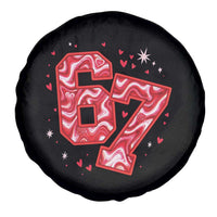 Glitch Swirl Effect Printed Six Seven Meme Spare Tire Cover Valentines Day Gift
