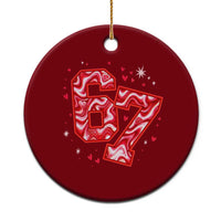 Glitch Swirl Effect Printed Six Seven Meme Ceramic Ornament Valentines Day Gift