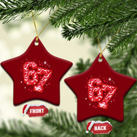 Glitch Swirl Effect Printed Six Seven Meme Ceramic Ornament Valentines Day Gift