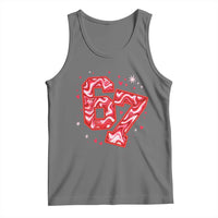 Glitch Swirl Effect Printed Six Seven Meme Tank Top Valentines Day Gift