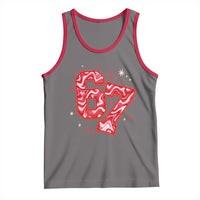 Glitch Swirl Effect Printed Six Seven Meme Tank Top Valentines Day Gift