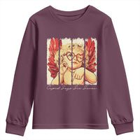 Retro Cupid Says Six Seven Youth Sweatshirt 67 Valentines Day