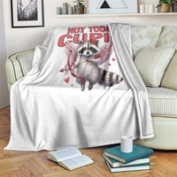 Funny Raccoon Cupid Anti Valentine Throw Blanket Not Today Cupid