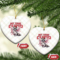 Funny Raccoon Cupid Anti Valentine Ceramic Ornament Not Today Cupid