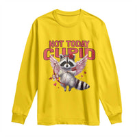 Funny Raccoon Cupid Anti Valentine Long Sleeve Shirt Not Today Cupid