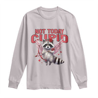 Funny Raccoon Cupid Anti Valentine Long Sleeve Shirt Not Today Cupid