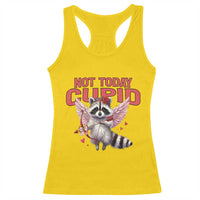 Funny Raccoon Cupid Anti Valentine Racerback Tank Top Not Today Cupid