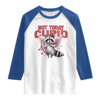 Funny Raccoon Cupid Anti Valentine Raglan Shirt Not Today Cupid