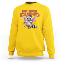 Funny Raccoon Cupid Anti Valentine Sweatshirt Not Today Cupid