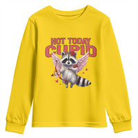 Funny Raccoon Cupid Anti Valentine Youth Sweatshirt Not Today Cupid