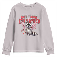 Funny Raccoon Cupid Anti Valentine Youth Sweatshirt Not Today Cupid