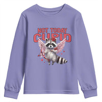 Funny Raccoon Cupid Anti Valentine Youth Sweatshirt Not Today Cupid
