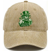 Lets Get Lucked Up Washed Cotton Baseball Cap St Patricks Day Party Humor