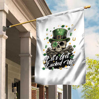 Lets Get Lucked Up Garden Flag Lucky Skeleton St Patricks Day