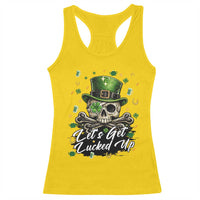 Lets Get Lucked Up Racerback Tank Top Lucky Skeleton St Patricks Day