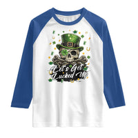 Lets Get Lucked Up Raglan Shirt Lucky Skeleton St Patricks Day