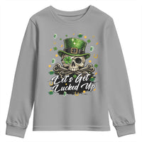 Lets Get Lucked Up Youth Sweatshirt Lucky Skeleton St Patricks Day