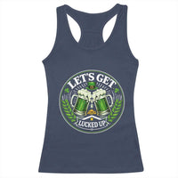 Lets Get Lucked Up Racerback Tank Top Funny Saint Patricks Day Lucky Drinking
