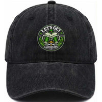 Lets Get Lucked Up Washed Cotton Baseball Cap Funny Saint Patricks Day Lucky Drinking