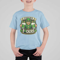 Cheers Fckers T Shirt For Kid Funny Leprechaun St Patricks Day Party