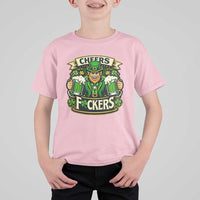 Cheers Fckers T Shirt For Kid Funny Leprechaun St Patricks Day Party