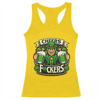 Cheers Fckers Racerback Tank Top Funny Leprechaun St Patricks Day Party