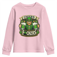 Cheers Fckers Youth Sweatshirt Funny Leprechaun St Patricks Day Party
