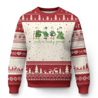 Just A Lucky Goose Ugly Christmas Sweater Funny St Patricks Day Irish Gift