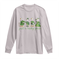Just A Lucky Goose Long Sleeve Shirt Funny St Patricks Day Irish Gift