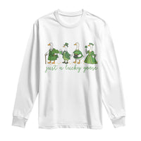 Just A Lucky Goose Long Sleeve Shirt Funny St Patricks Day Irish Gift
