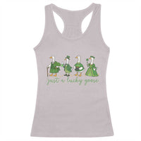 Just A Lucky Goose Racerback Tank Top Funny St Patricks Day Irish Gift