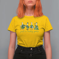 Just A Lucky Goose T Shirt For Women Funny St Patricks Day Irish Gift