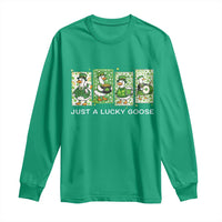 Just A Lucky Goose Long Sleeve Shirt Funny Irish Crew St Patricks Day