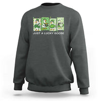 Just A Lucky Goose Sweatshirt Funny Irish Crew St Patricks Day