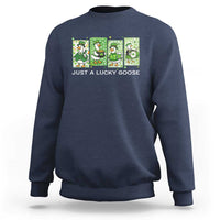 Just A Lucky Goose Sweatshirt Funny Irish Crew St Patricks Day