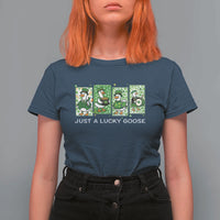 Just A Lucky Goose T Shirt For Women Funny Irish Crew St Patricks Day